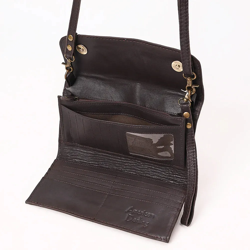 The Mae Suede Boot Stitch Crossbody Wallet