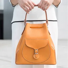 Top Grain Leather Bucket Bags Purses