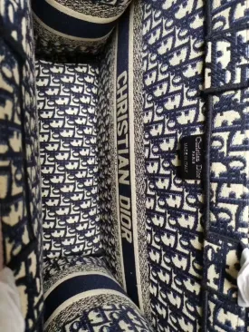Trendy Inspired Dior Women Book Tote With Oblique Embroidery