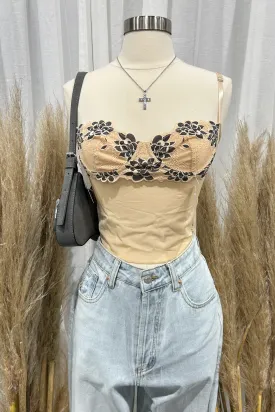Tyla Mesh Top (Nude Beige)