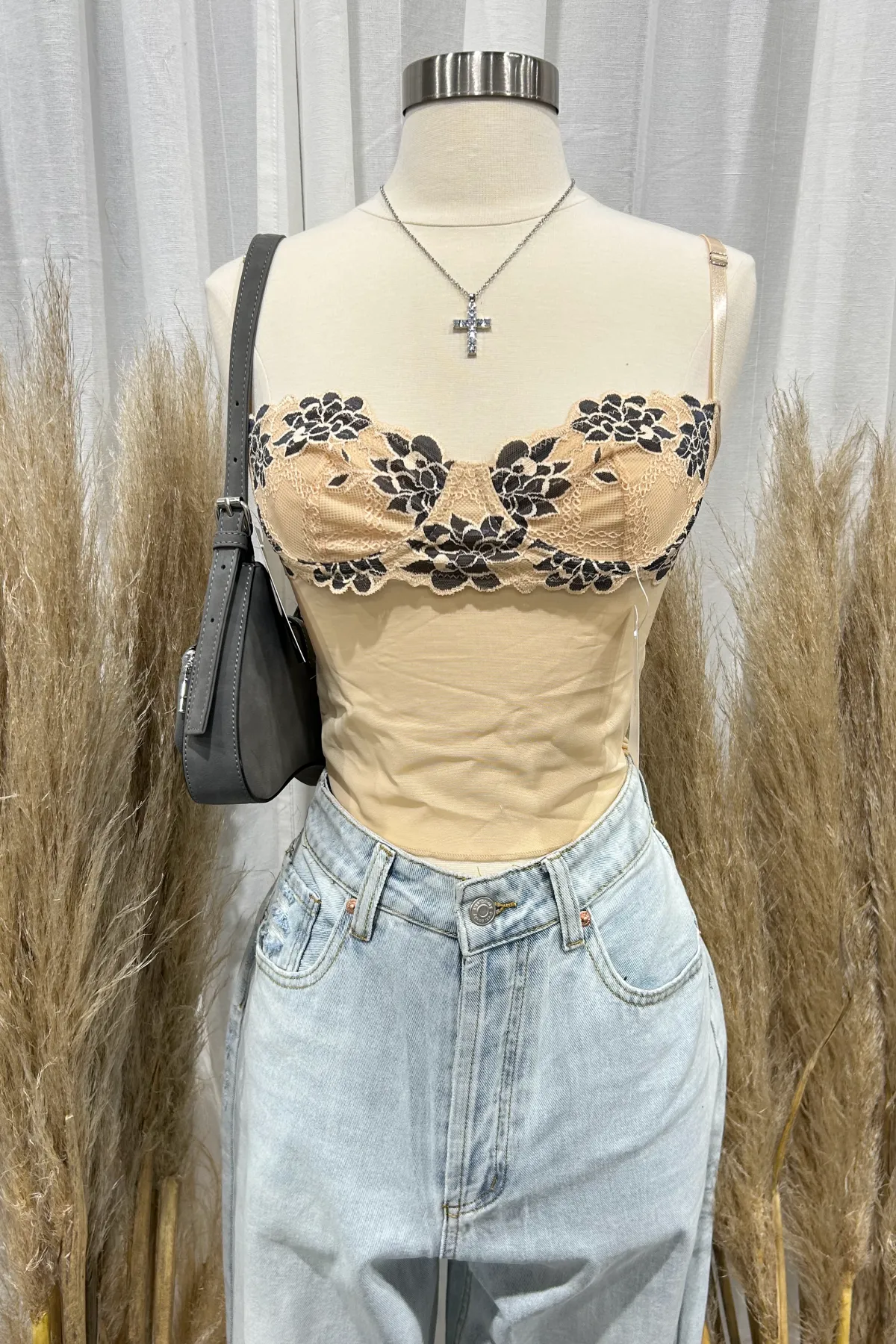 Tyla Mesh Top (Nude Beige)