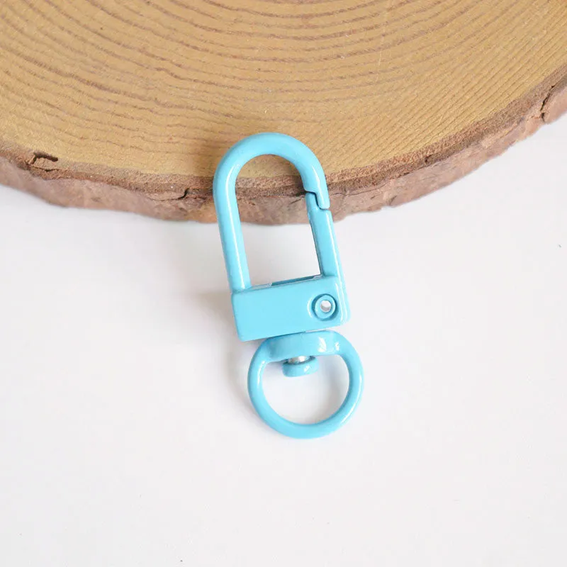 Wholesale 10pcs Painted Color Door Buckle Rotating Spring Zinc Alloy Hanging Buckle Keychain DIY Accessories