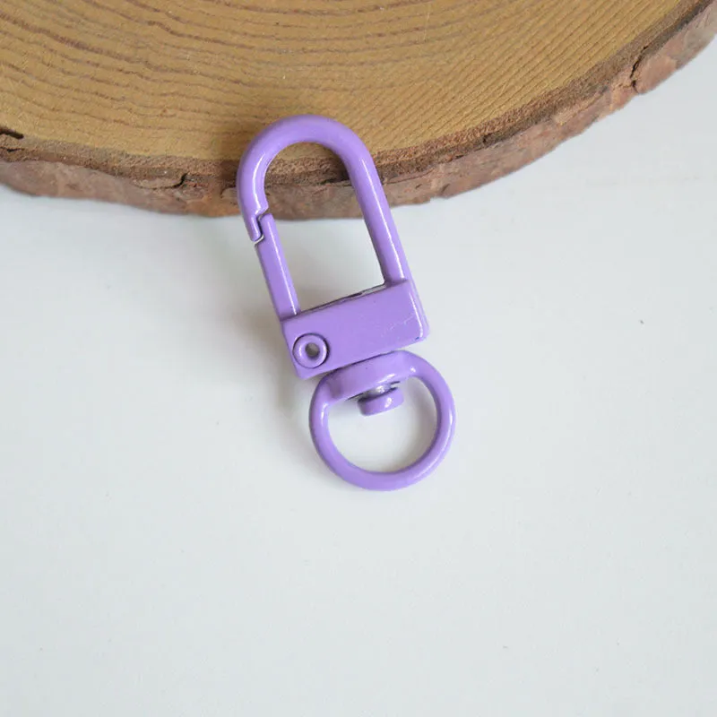 Wholesale 10pcs Painted Color Door Buckle Rotating Spring Zinc Alloy Hanging Buckle Keychain DIY Accessories