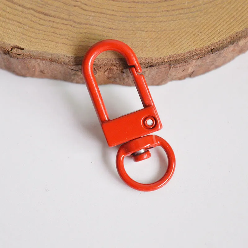 Wholesale 10pcs Painted Color Door Buckle Rotating Spring Zinc Alloy Hanging Buckle Keychain DIY Accessories
