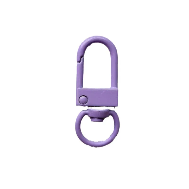 Wholesale 10pcs Painted Color Door Buckle Rotating Spring Zinc Alloy Hanging Buckle Keychain DIY Accessories