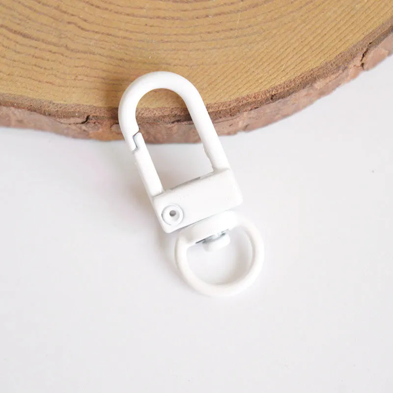 Wholesale 10pcs Painted Color Door Buckle Rotating Spring Zinc Alloy Hanging Buckle Keychain DIY Accessories