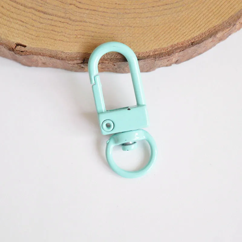Wholesale 10pcs Painted Color Door Buckle Rotating Spring Zinc Alloy Hanging Buckle Keychain DIY Accessories