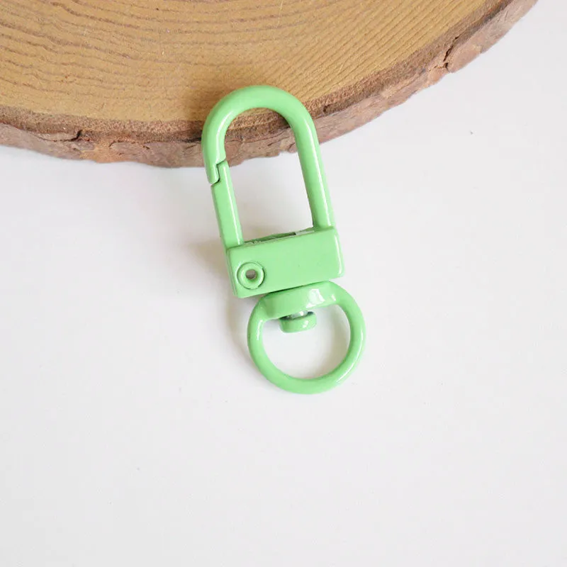 Wholesale 10pcs Painted Color Door Buckle Rotating Spring Zinc Alloy Hanging Buckle Keychain DIY Accessories