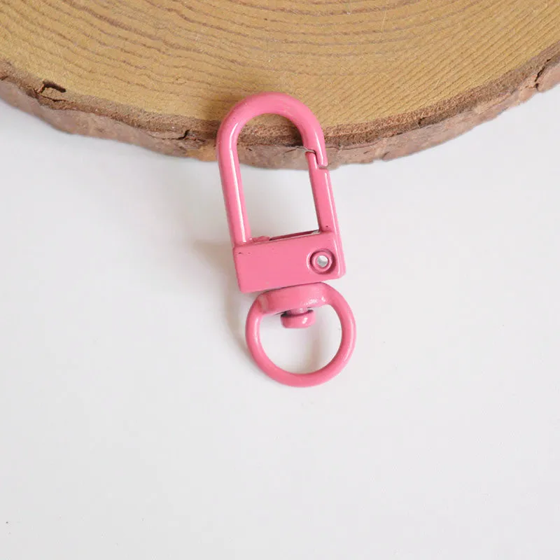 Wholesale 10pcs Painted Color Door Buckle Rotating Spring Zinc Alloy Hanging Buckle Keychain DIY Accessories