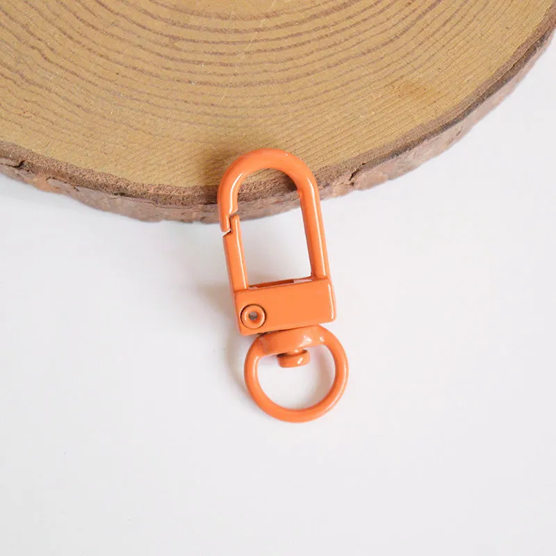 Wholesale 10pcs Painted Color Door Buckle Rotating Spring Zinc Alloy Hanging Buckle Keychain DIY Accessories