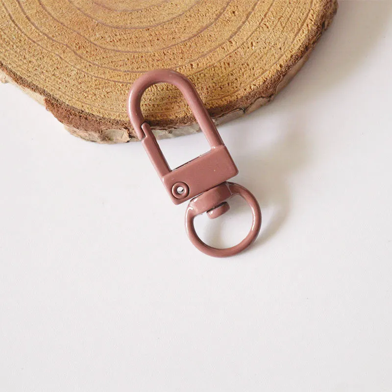 Wholesale 10pcs Painted Color Door Buckle Rotating Spring Zinc Alloy Hanging Buckle Keychain DIY Accessories