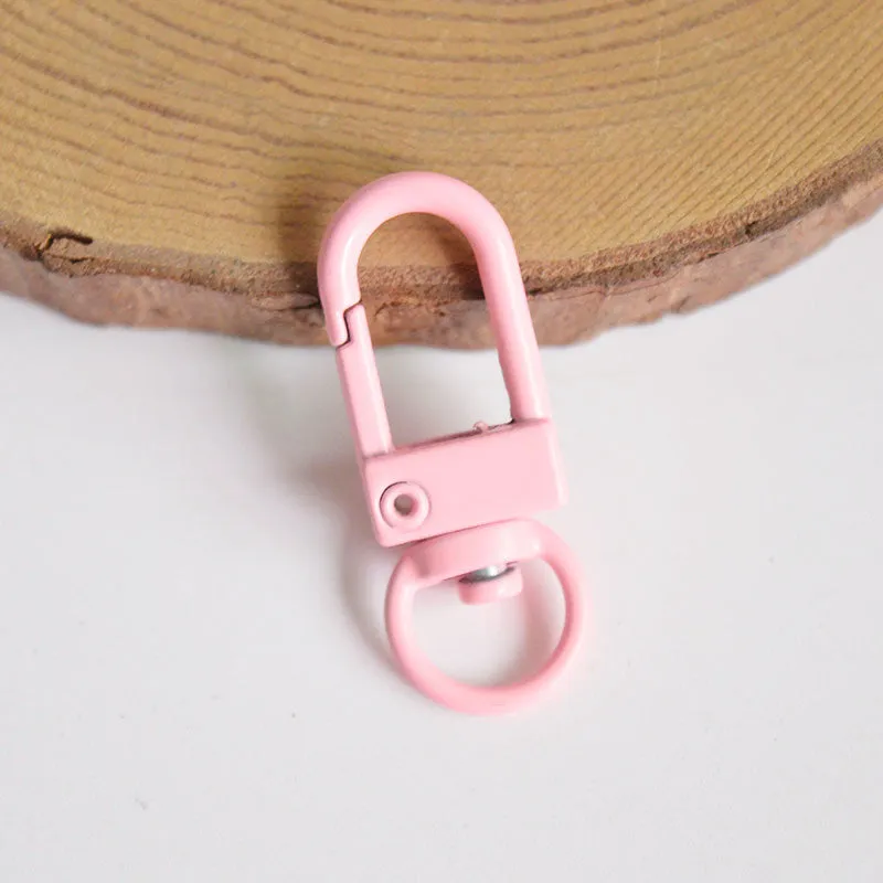 Wholesale 10pcs Painted Color Door Buckle Rotating Spring Zinc Alloy Hanging Buckle Keychain DIY Accessories