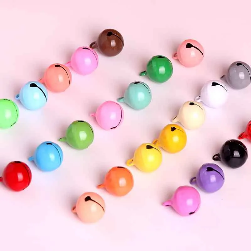 Wholesale DIY 14mm Candy Color Metal Paint Bell Keychain Accessories