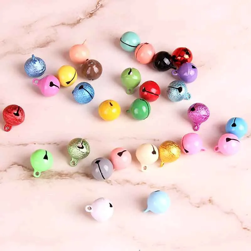 Wholesale DIY 14mm Candy Color Metal Paint Bell Keychain Accessories