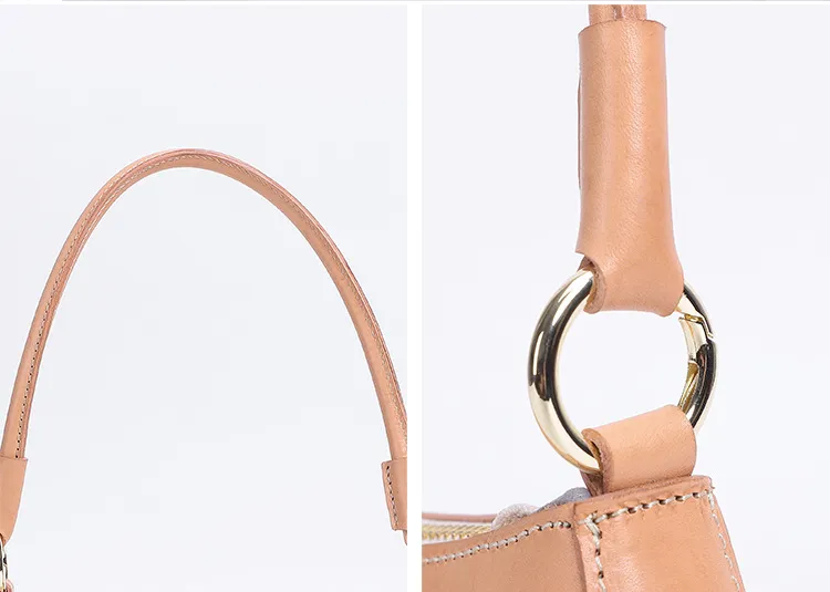 Women Handmade Leather Baguette Handbag W8755