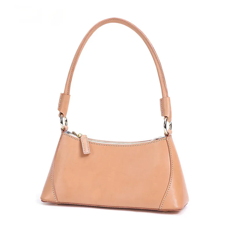 Women Handmade Leather Baguette Handbag W8755